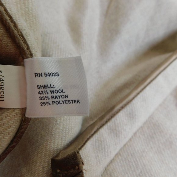 Gap Women Light Brown Pea Coat Button Double Breasted Size M Wool Blend FLAW - Picture 9 of 11